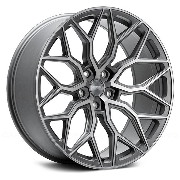 Staggered full Set -(2) 19x8.5 Vossen Hybrid Forged HF-2 Tinted Matte Gunmetal (Flow Formed)(2) 19x9.5 Vossen Hybrid Forged HF-2 Tinted Matte Gunmetal (Flow Formed)