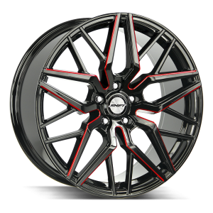Shift Wheels Spring Gloss Black Red Milled