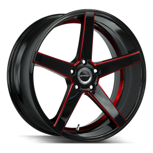 Strada Wheels Perfetto Gloss Black Red Milled