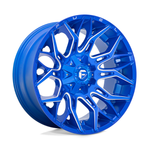 22x10 Fuel Offroad Wheels D770 Twitch 8x165.1 -18 Offset 125.2 Centerbore Anodized Blue Milled