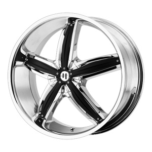 20x8 5x105/5x114.3 Helo Wheels HE844 Chrome Plated With Gloss Black Accents 48  offset  72.6  hub