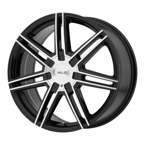 20x8  Helo Wheels HE884 Gloss Black With Machined Face 45  offset  74.1  hub