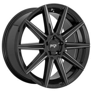 20x10.5 5x112 Niche Wheels M243 Tifosi Gloss Black Milled 27 offset 66.56 hub