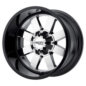22x10 8x165.1 Moto Metal Offroad Wheels MO962 Pvd Center Gloss Black Lip -18  offset  125.5  hub