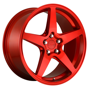 18x8.5 5x112 Rotiform Wheels R149 WGR Candy Red 45 offset 66.56 hub