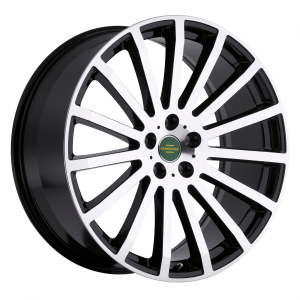 22x9.5 5x120 RedBourne Wheels Dominus Gloss Black With Mirror Cut Face 32 offset 72.56 hub
