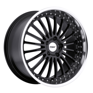18x9.5 5x114.3 TSW Wheels Silverstone Gloss Black With Mirror Cut Lip 20 offset 76.1 hub