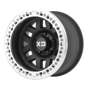 17x9 5x114.3 XD Series Offroad Wheels XD229 Machete Crawl Satin Black Machined Bead Ring -38 offset 72.6 hub
