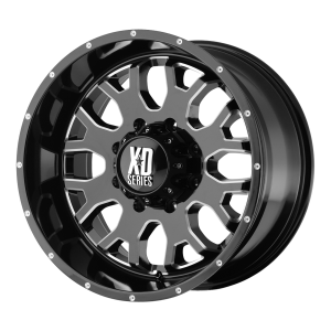 17x9 6x135 XD Series Offroad Wheels XD808 Menace Gloss Black With Milled Accents 0 offset 87.1 hub
