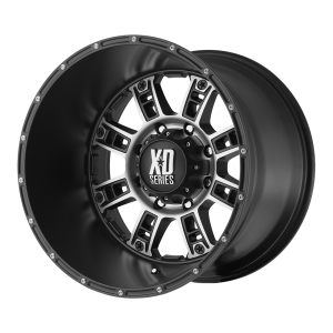 20x12 6x139.7 XD Series Offroad Wheels XD809 Riot Matte Black Machined -44 offset 106.25 hub