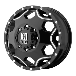 17x6 8x200 XD Series Offroad Wheels XD814 Crux Gloss Black With Milled Accents -134 offset 142 hub