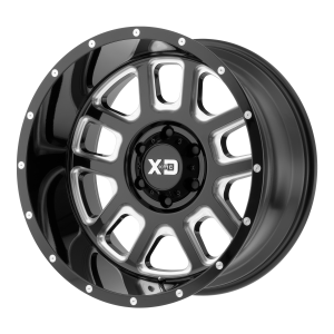20x9 6x114.3 XD Series Offroad Wheels XD828 Delta Gloss Black Milled 18 offset 72.6 hub