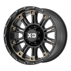 17x9 6x139.7 XD Series Offroad Wheels XD829 Hoss 2 Satin Black Machined Dark Tint -12 offset 106.25 hub