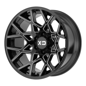 20x10 5x139.7 XD Series Offroad Wheels XD831 Chopstix Gloss Black Milled -24 offset 78 hub