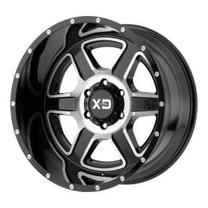 18x9 8x165.1 XD Series Offroad Wheels XD832 Fusion Gloss Black Machined 0 offset 125.5 hub