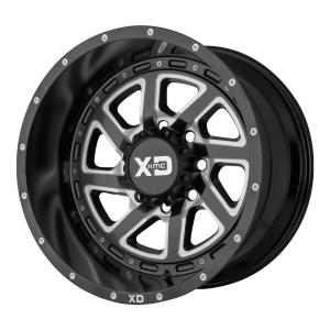 20x9 8x165.1 XD Series Offroad Wheels XD833 Recoil Satin Black Milled With Reversible Ring -12 offset 125.5 hub