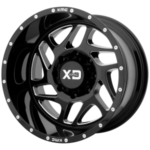 20x9 5x127 XD Series Offroad Wheels XD836 Fury Gloss Black Milled 0 offset 78.3 hub