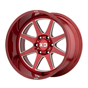 20x9 8x170 XD Series Offroad Wheels XD844 Pike Brushed Red With Milled Accent 0 offset 125.5 hub
