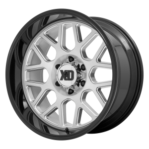 20x10 6x135 XD Series Offroad Wheels XD849 Grenade 2 Brushed Milled With Gloss Black Lip -18 offset 87.1 hub