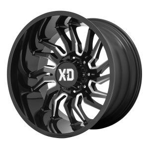 22x12 8x165.1 XD Series Offroad Wheels XD858 Tension Gloss Black Milled -44 offset 125.1 hub