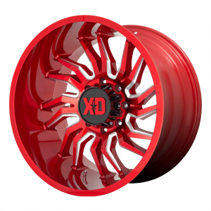 22x12 6x139.7 XD Series Offroad Wheels XD858 Tension Candy Red Milled -44 offset 106.1 hub