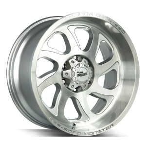 22x12 Off Road Monster Wheels M22 5x127 15 ET 78.1 hub - Brushed Face Silver