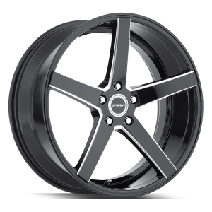 18x8 Strada Wheels Perfetto 5x114.3 15 ET 72.6 hub - Gloss Black Milled