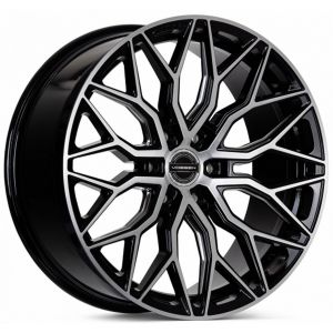 n4sm-vossen wheels hf6-3 wheel gloss black brushed face