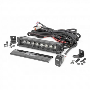 Rough Country Eight Inch LED Light Bar Black Series With Cool White DRL